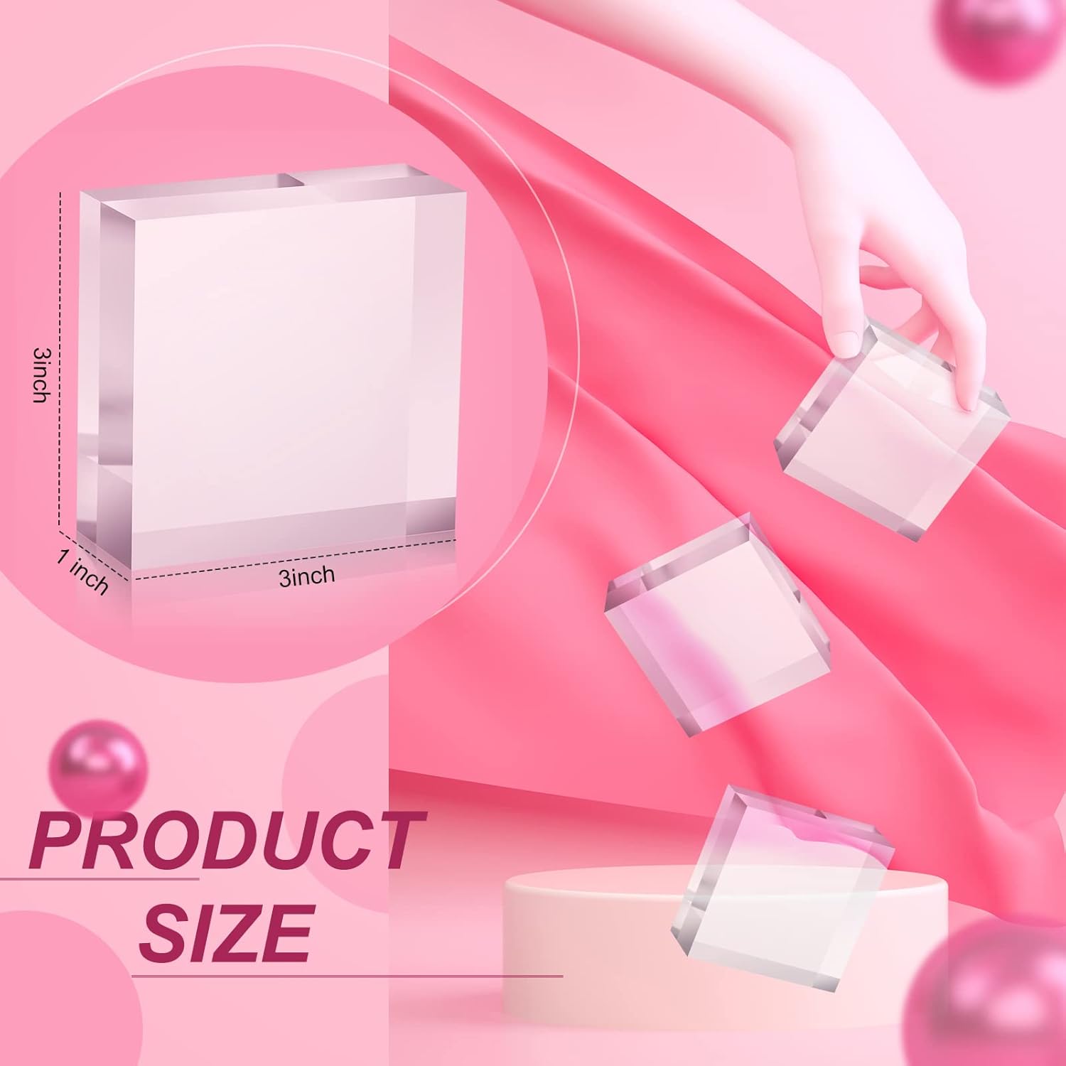 Remerry Acrylic Cube Display Stand Set of 4