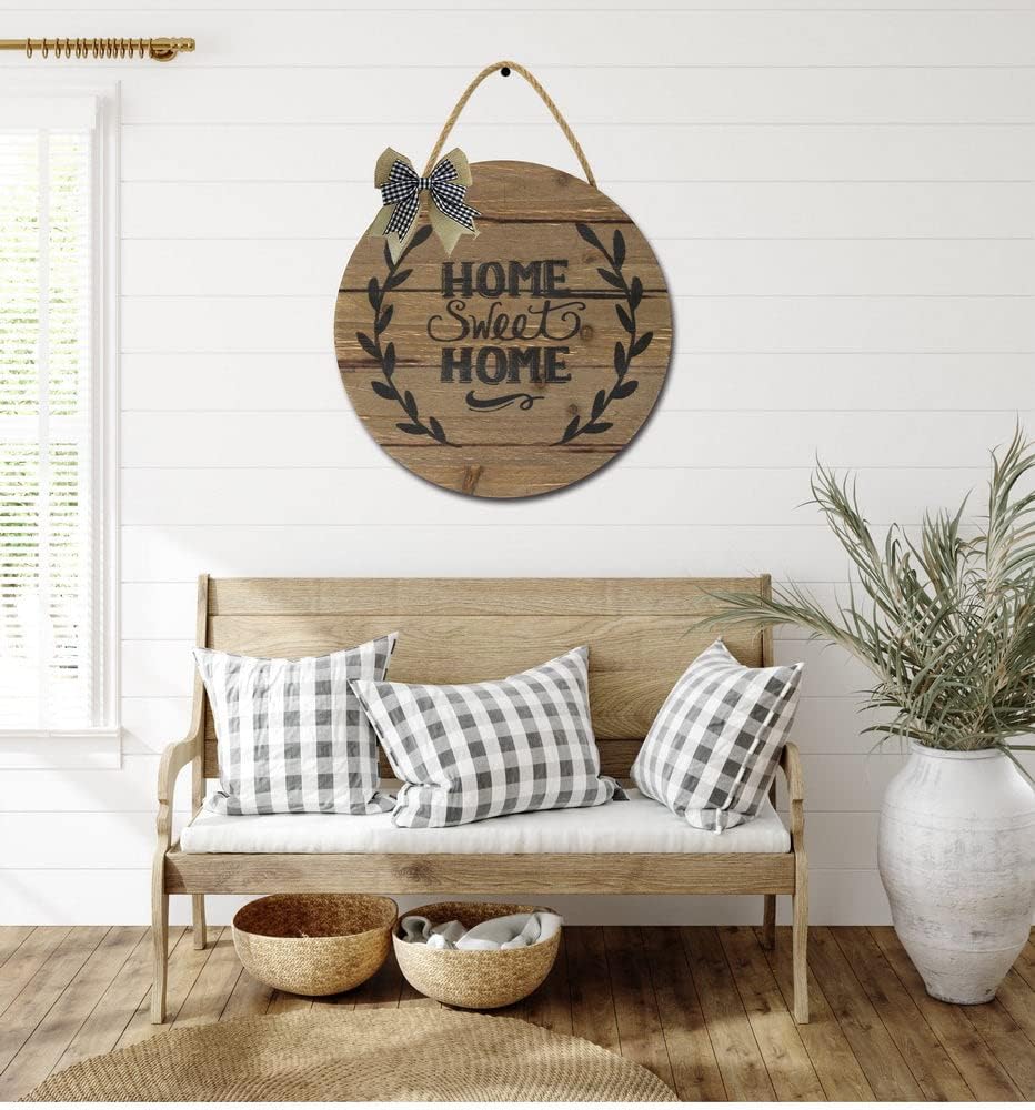 LERJIMUX Rustic Wooden Front Door Sign 11 Inches