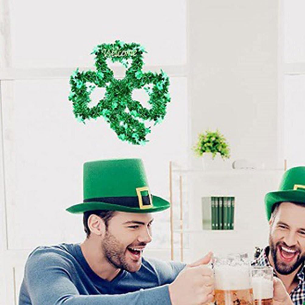 St Patrick Day Shamrock Wreath Frame 2pcs Iron DIY Hoop for Wall and Door Decoration