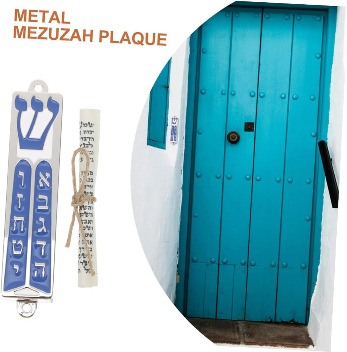 HOOTNEE 2pc Jewish Mezuzah Decor Door Blessing Case Wall Art