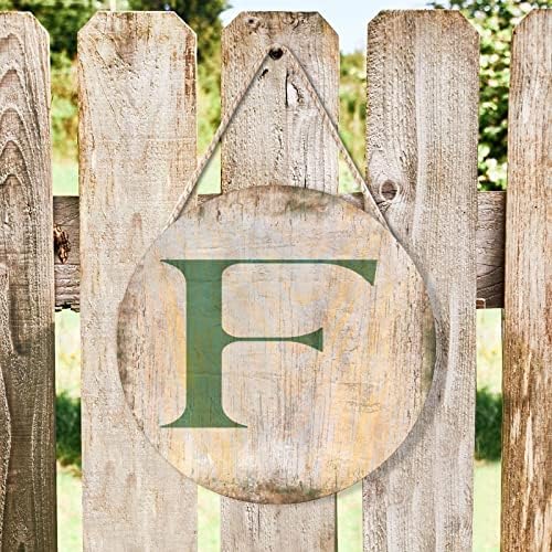 Farmhouse Front Door Hanger Vintage Distressed Wood Sign 10x10in
