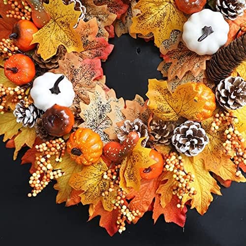 20 Inch Fall Door Wreath Hanger with Maple Leaves