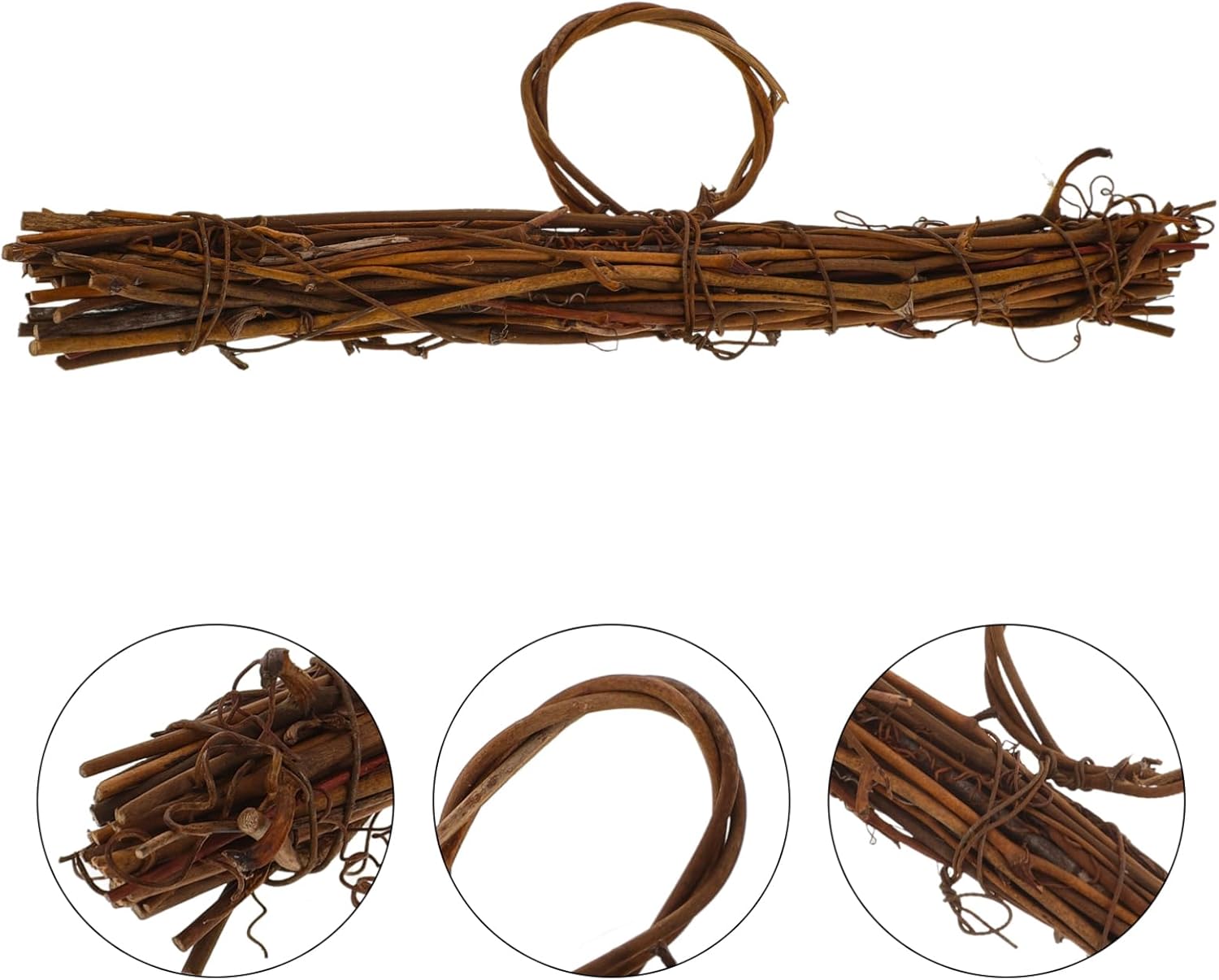 Milisten Hanger Shaped Rattan Wreath Frame for Crafting and Home Decor