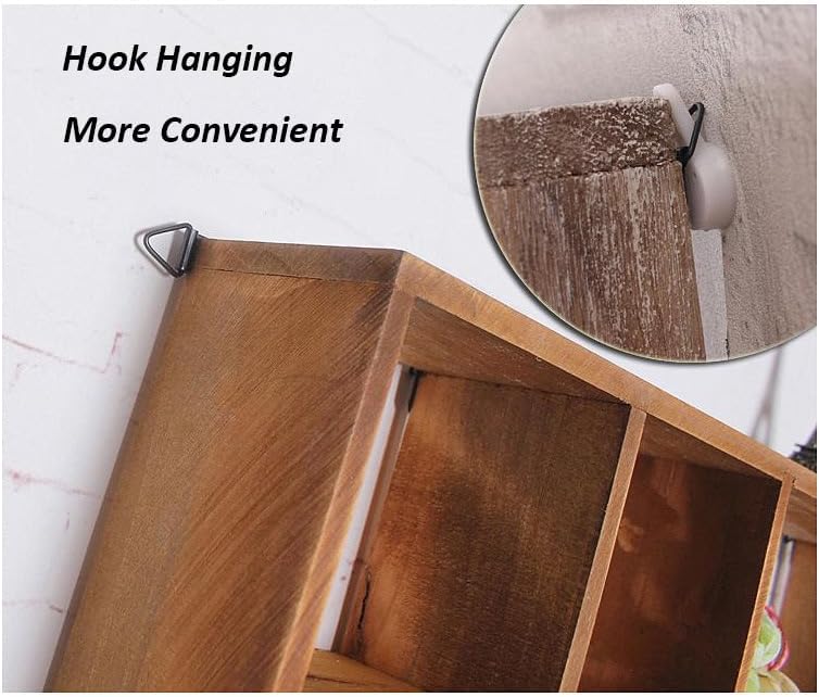 AZOFIA Shadow Box Display Shelf with 9 Slots Brown Style I