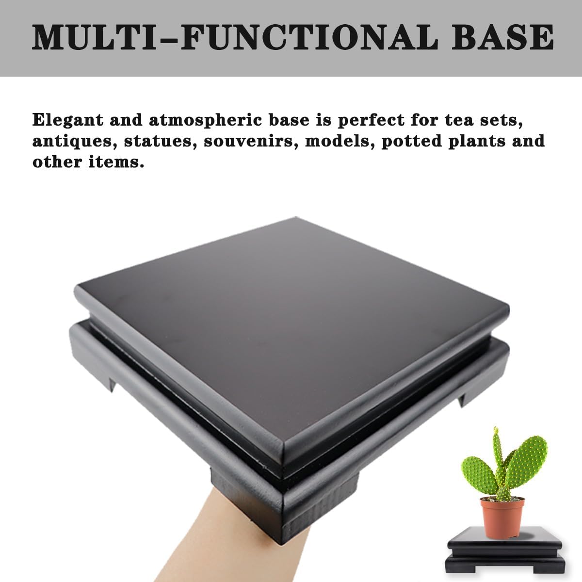 LNQ LUNIQI Square Wooden Display Stand for Vase and Plant
