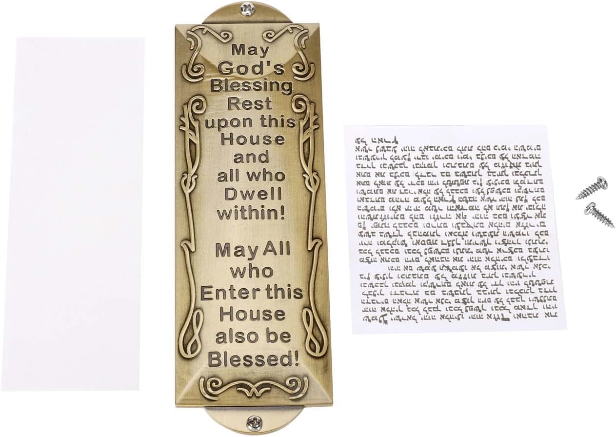 BRTAGG Metal Mezuzah Door Accent 6x2 Inch