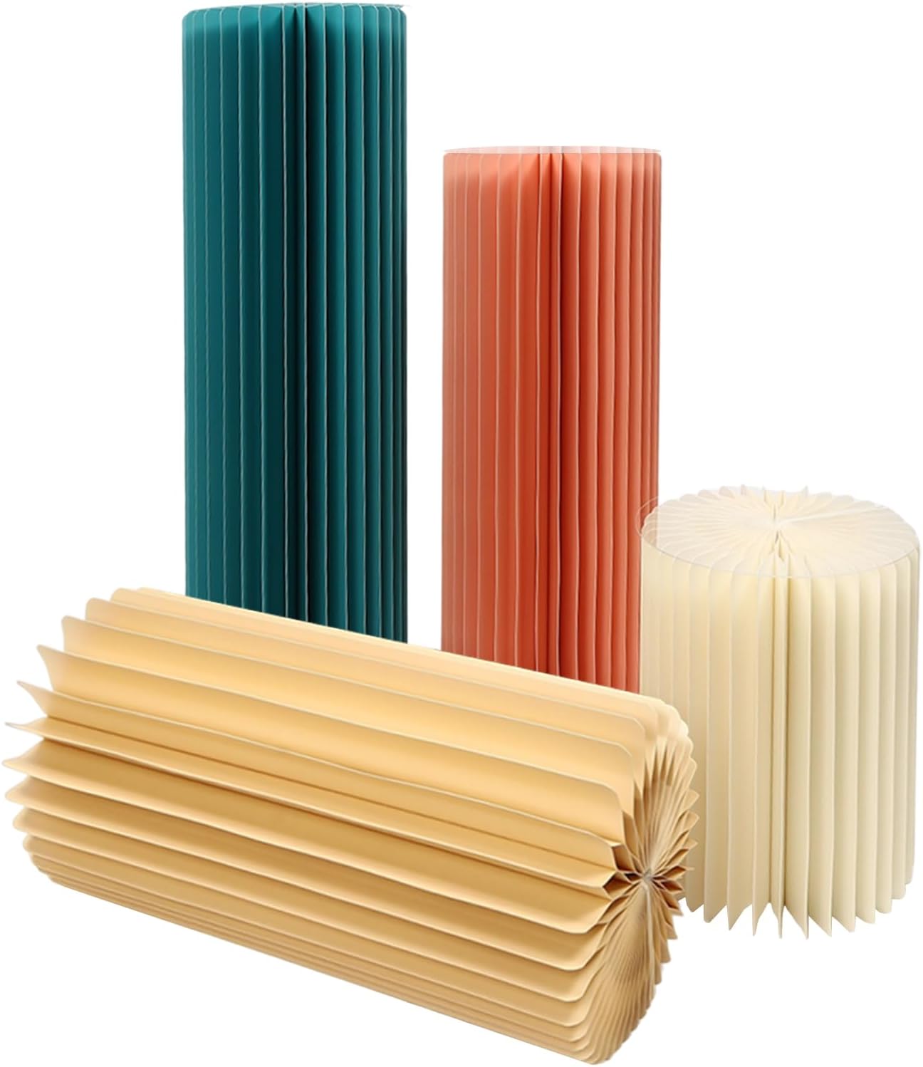 3 Pcs Foldable Accordion Cylinder Paper Display Stand for Flowers and Decor