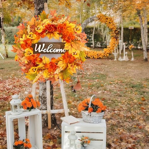 24 Inch Fall Wreath Front Door Decor