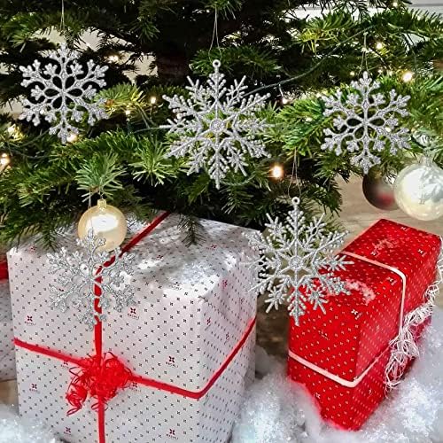 36 Piece Silver Glitter Snowflake Ornaments Set