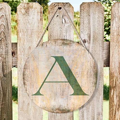 Farmhouse Door Hanger with Letter A Wood Sign Vintage Distressed