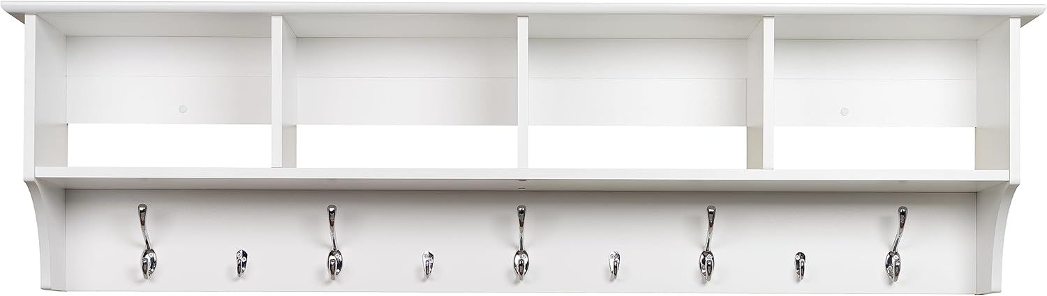 Prepac 60 Inch White Floating Coat Rack