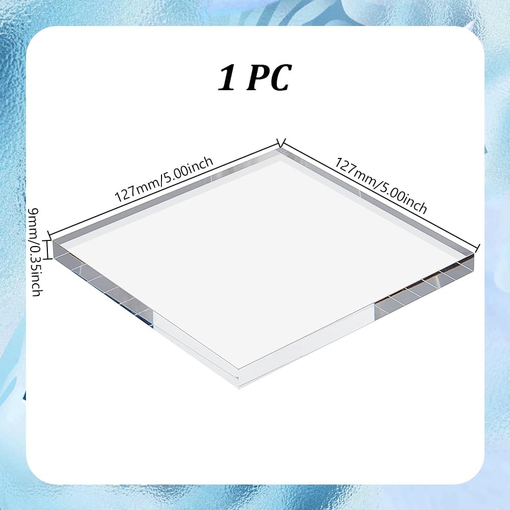AHANDMAKER Clear Acrylic Display Stand 5x5 Inch Cube