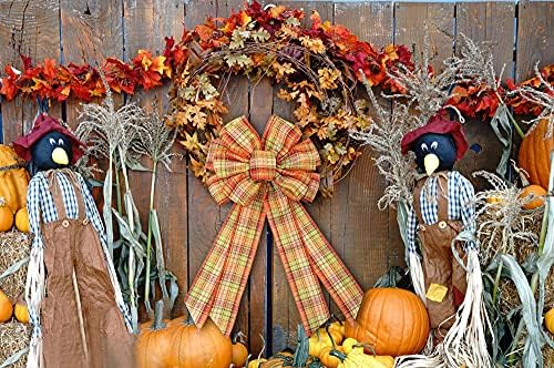 ABTOLS Large Fall Bow Wreath for Farmhouse Decor
