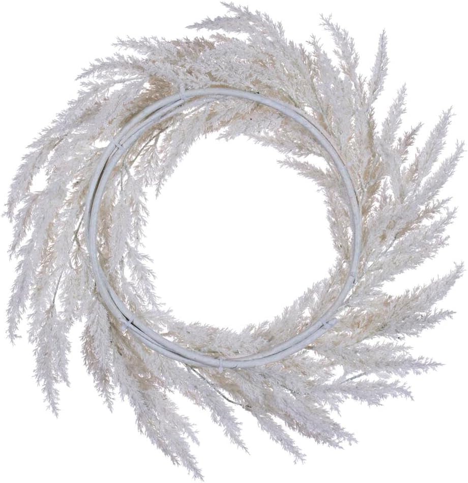 Vickerman 24 Inch White Pampas Grass Wreath