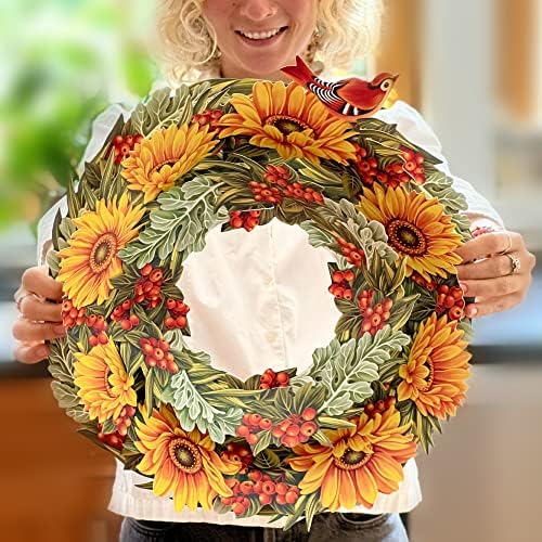 Freshcut Paper Sunflower Wreath 15 Inch 3D Pop Up Card