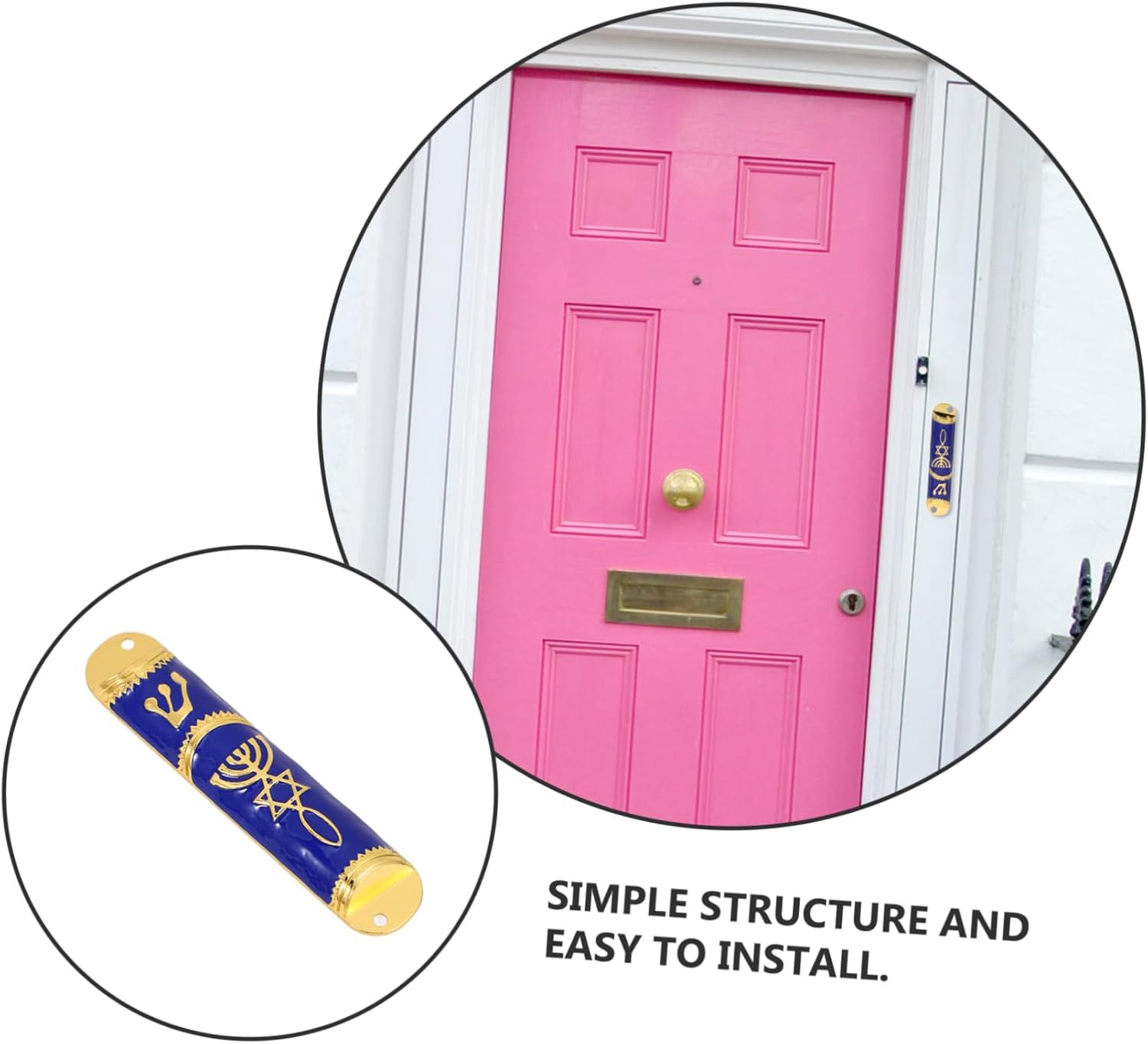 BIUDECO Metal Mezuzah Decor Home Blessing Wall Scroll Door Mount