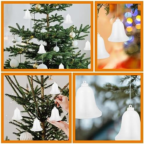 12pcs Clear Fillable Bell Ornaments for Christmas Tree Decorations and Holiday Parties