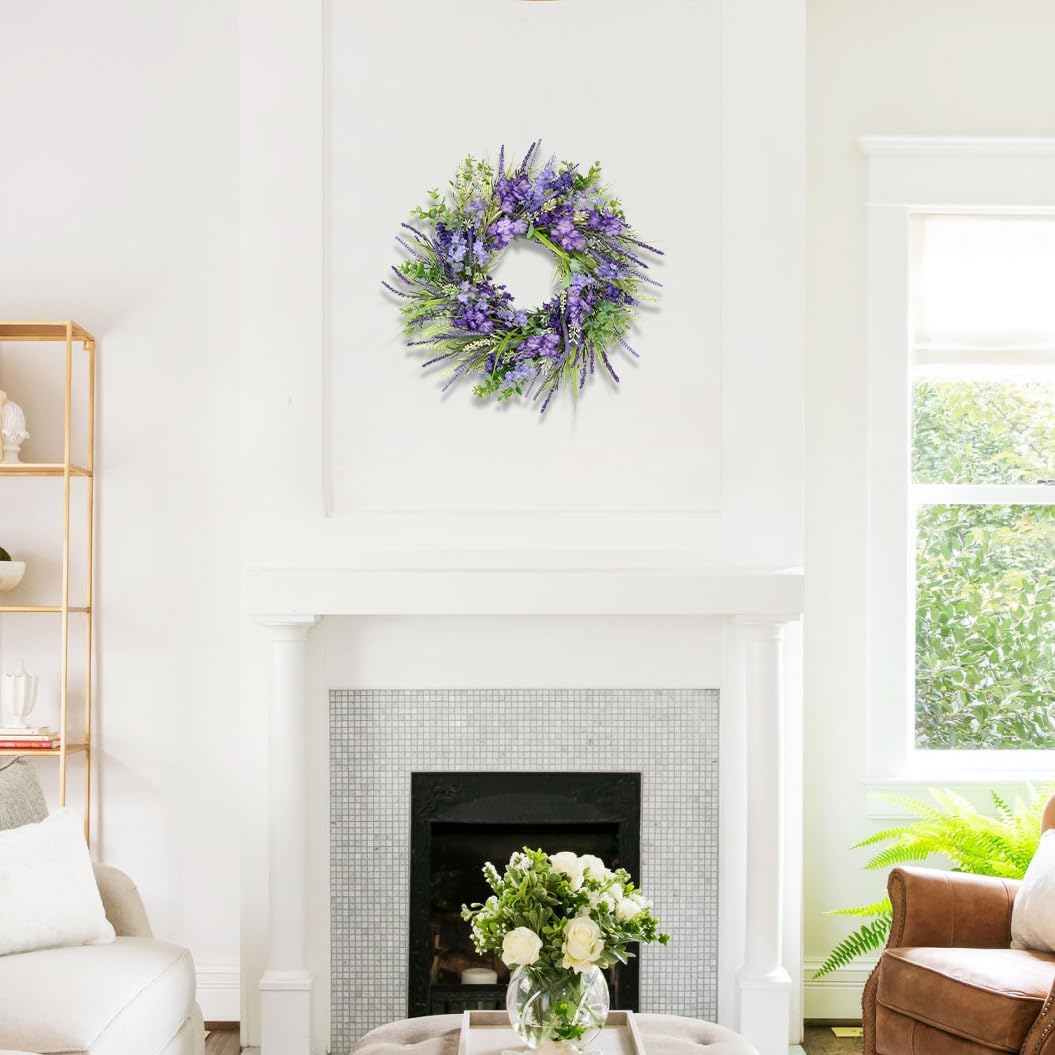 Briful Purple Spring Wreath for Front Door