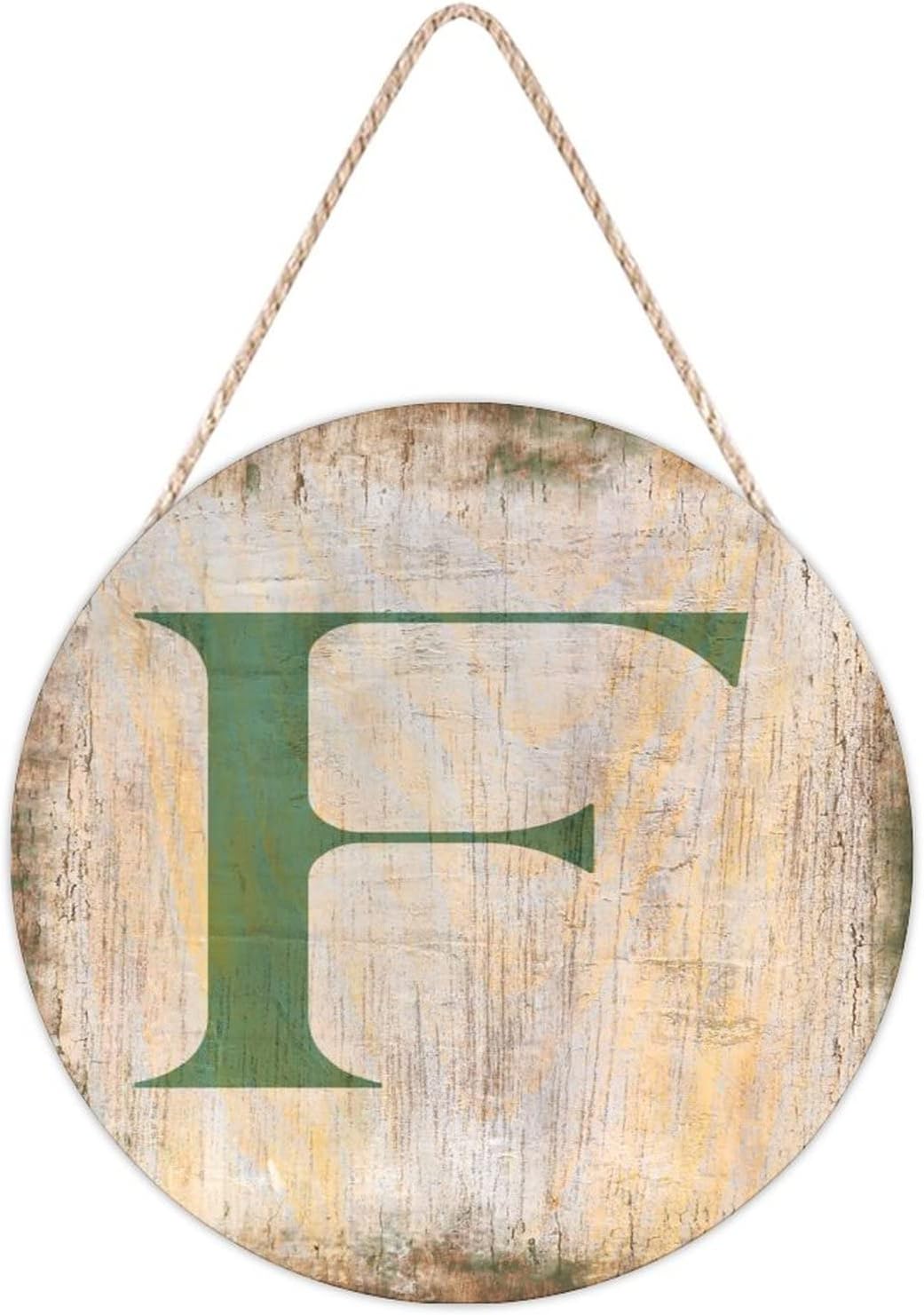 Farmhouse Front Door Hanger Vintage Distressed Wood Sign 10x10in