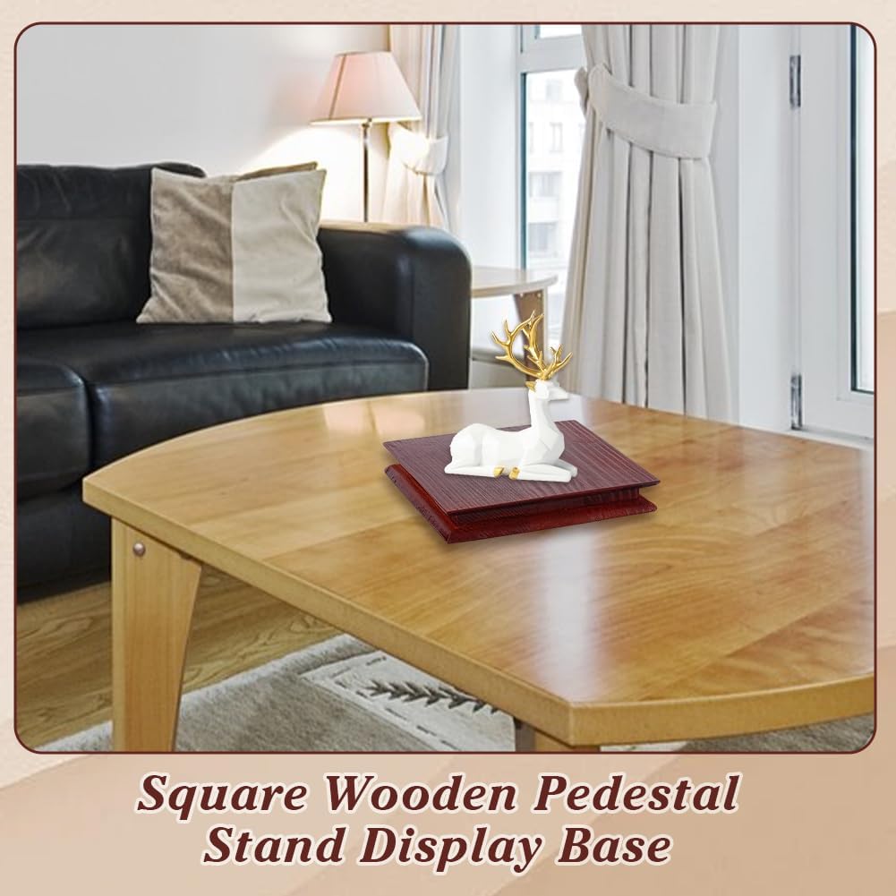 AHANDMAKER Wooden Display Pedestal Base - Brown