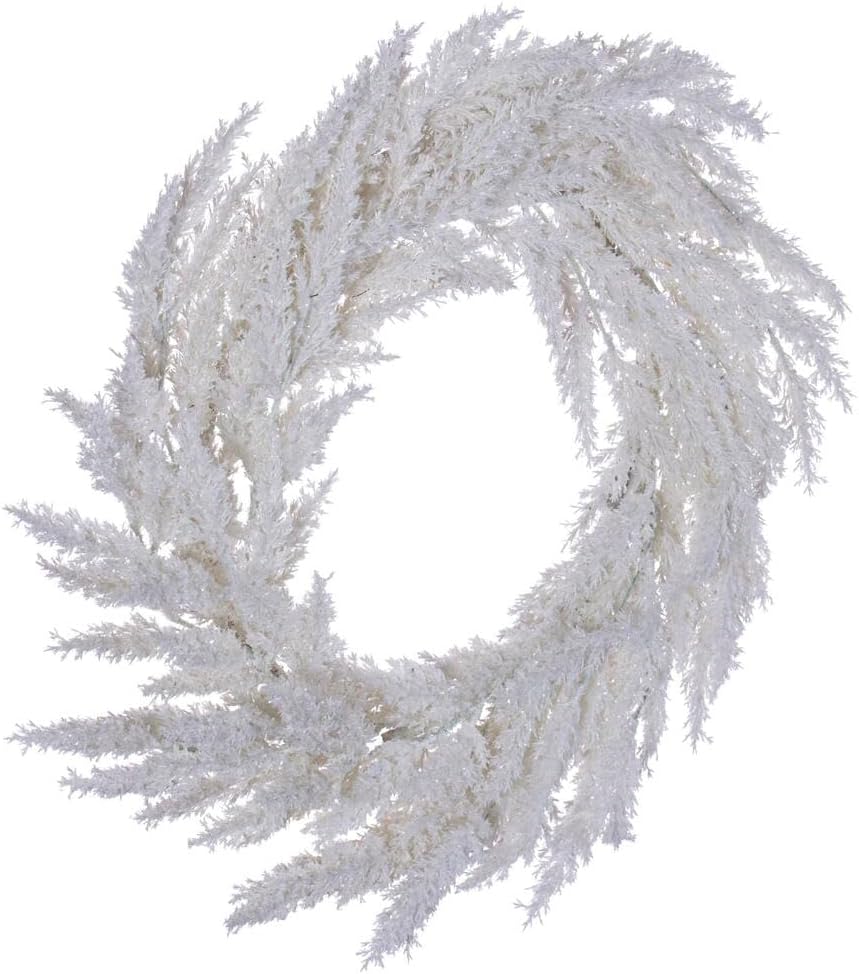Vickerman 24 Inch White Pampas Grass Wreath