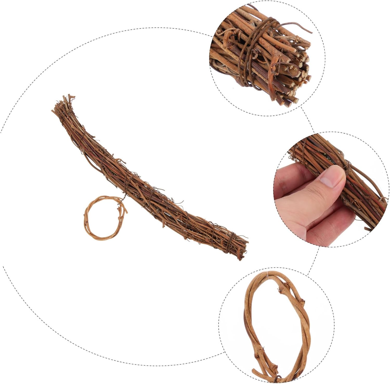 Luxshiny DIY Rattan Wreath Hanging Ring