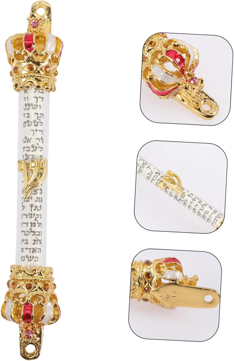 PRETYZOOM Metal Mezuzah Scroll Plaque for Door Decor Hannukah Gift for Mom