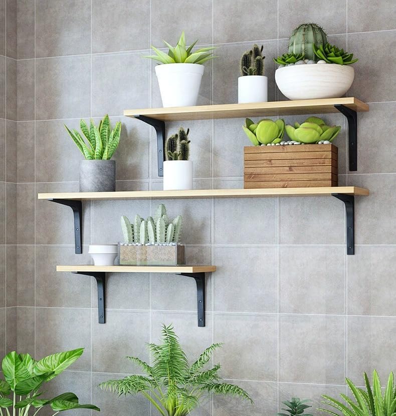 AZOFIA Floating Shelves Set of 2 Carbonized Black