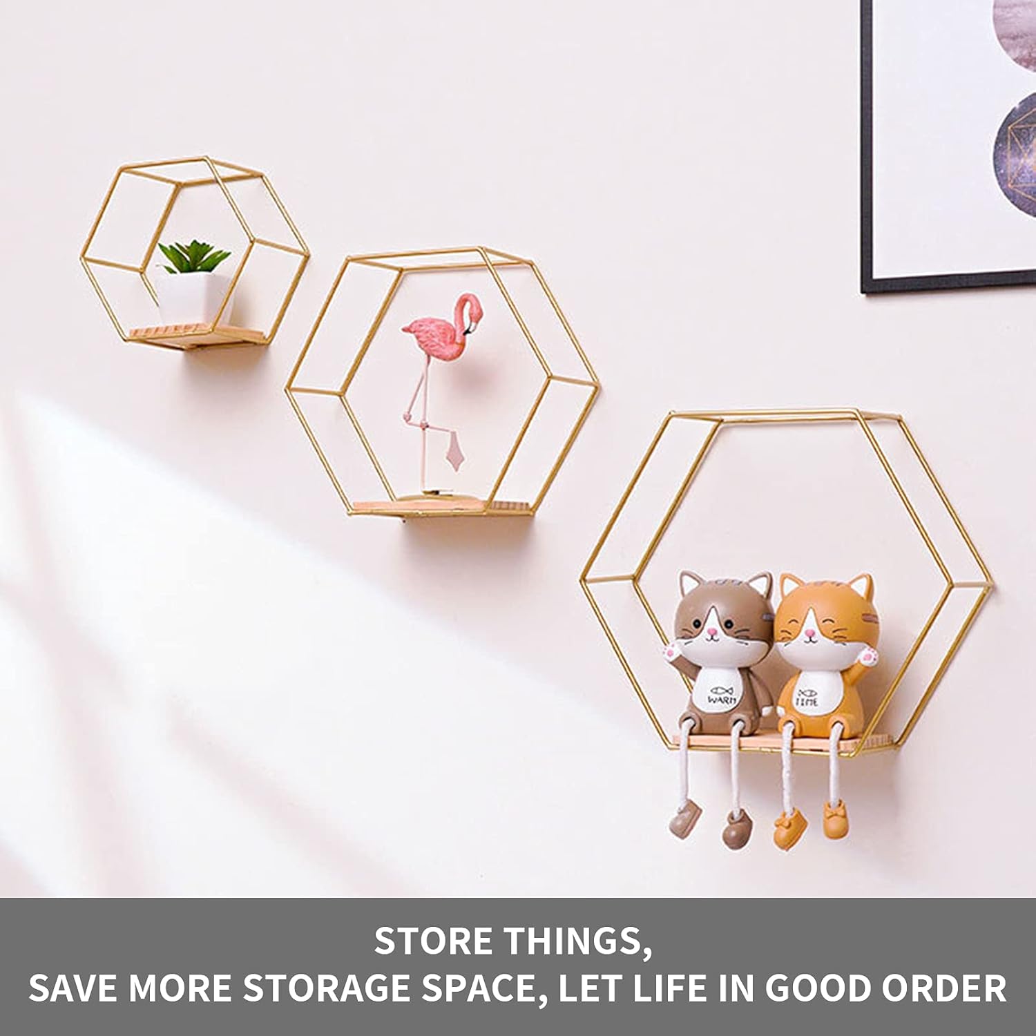 Modern Metal Wall Shelves Set of 3 in Different Sizes