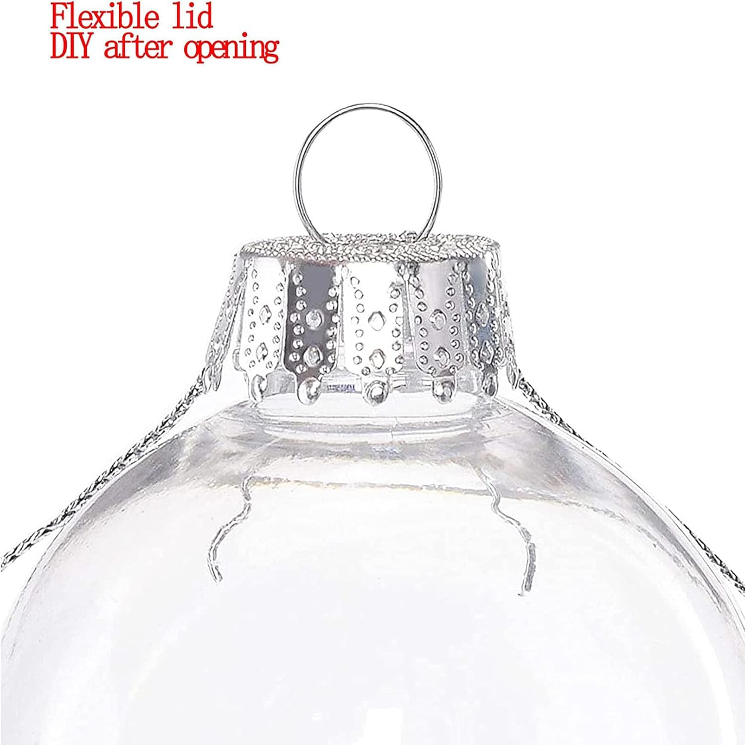 Wioilyoy 20PCS Clear Decorative Balls - Refillable 236 Inch Silver Wire