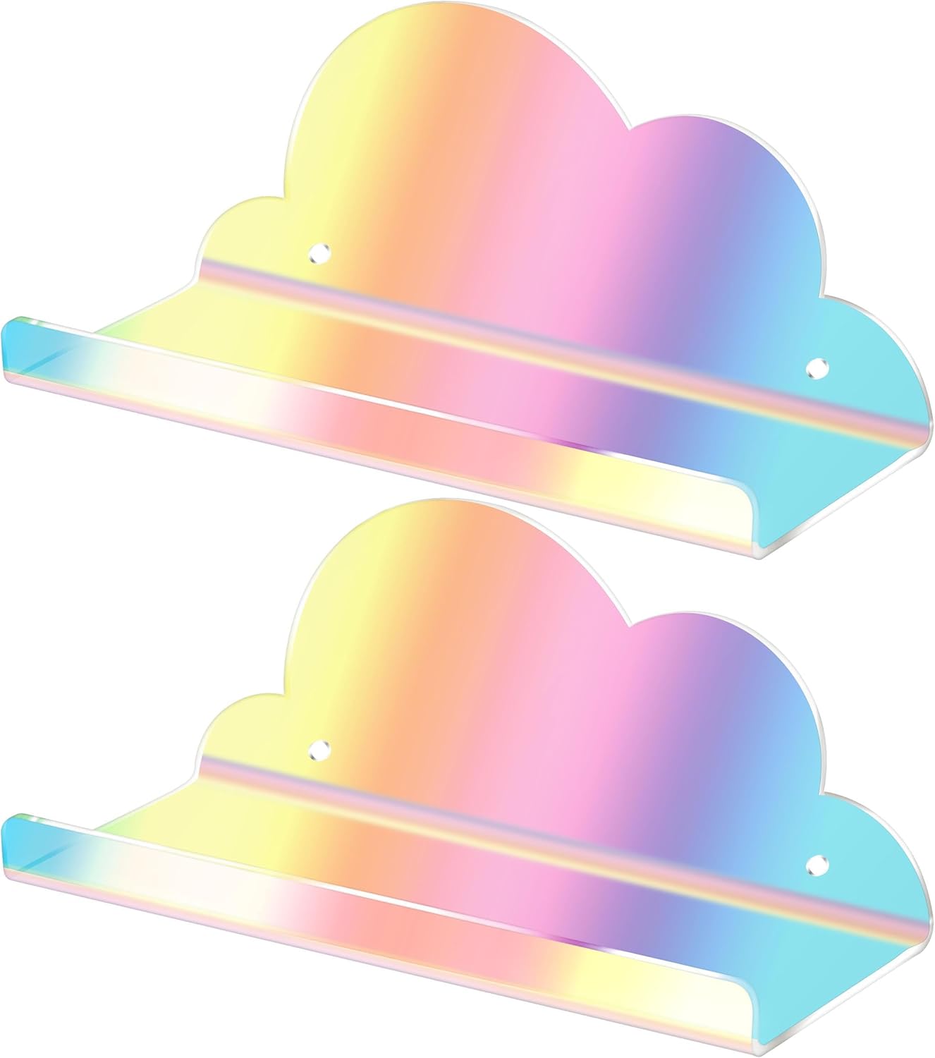Lesnala 2Pcs Cloud Floating Shelf Acrylic Wall Mount with Stickers and Screws