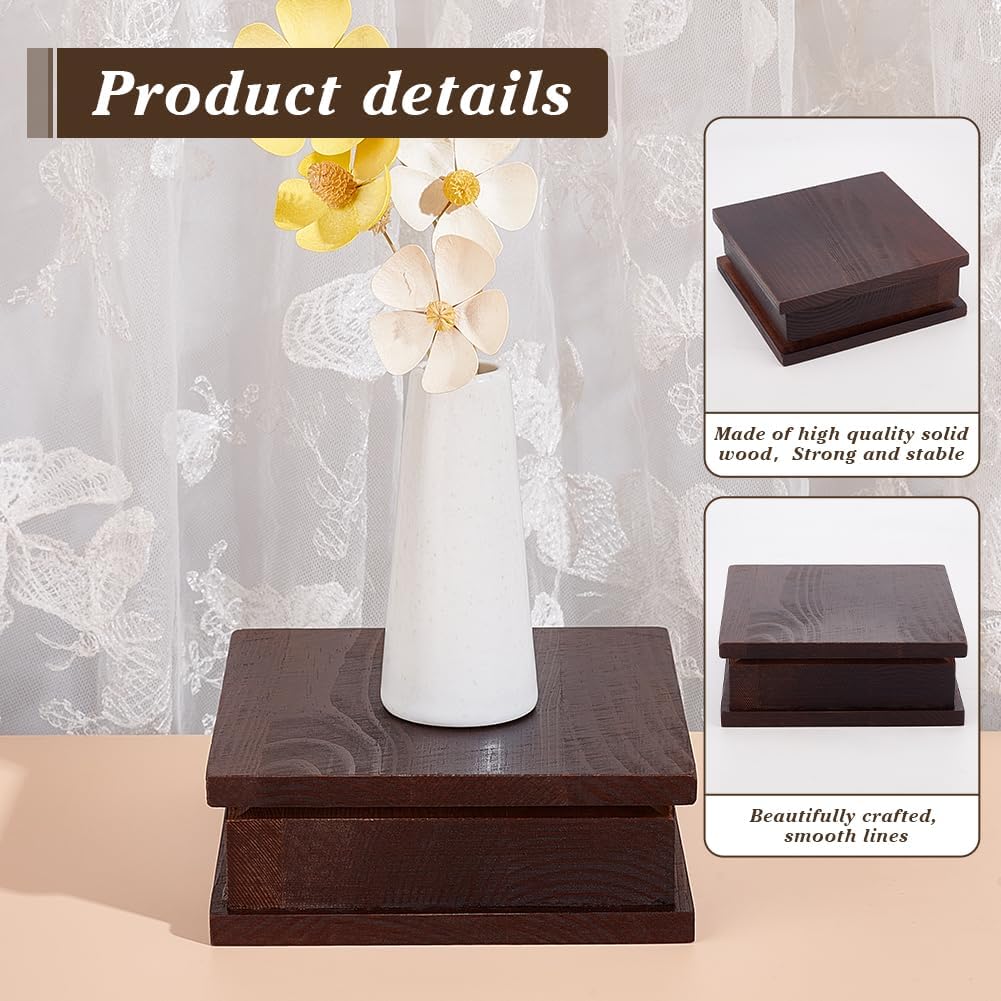 AHANDMAKER Wooden Pedestal Display Base for Collectibles