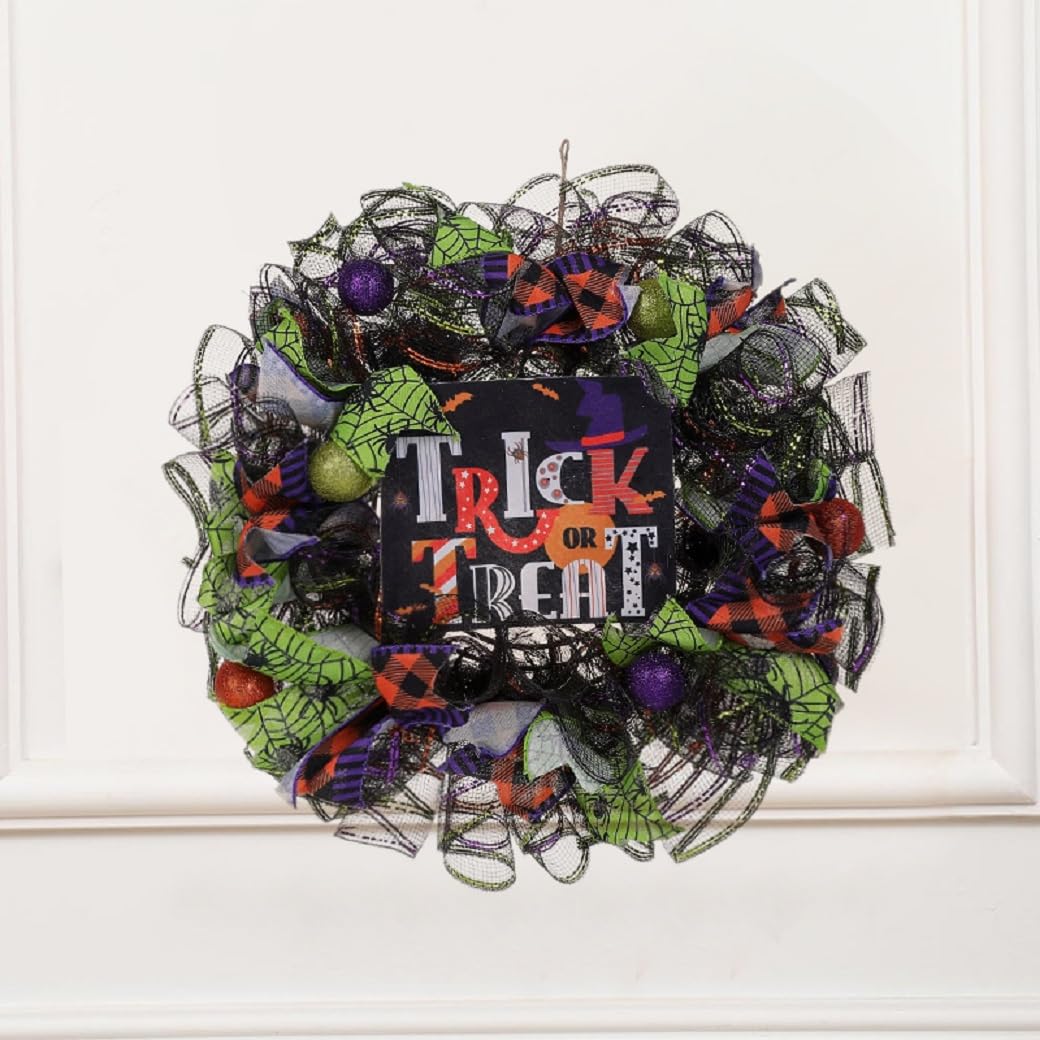 Halloween Witch Wreath Door Decor 16x16 Inches