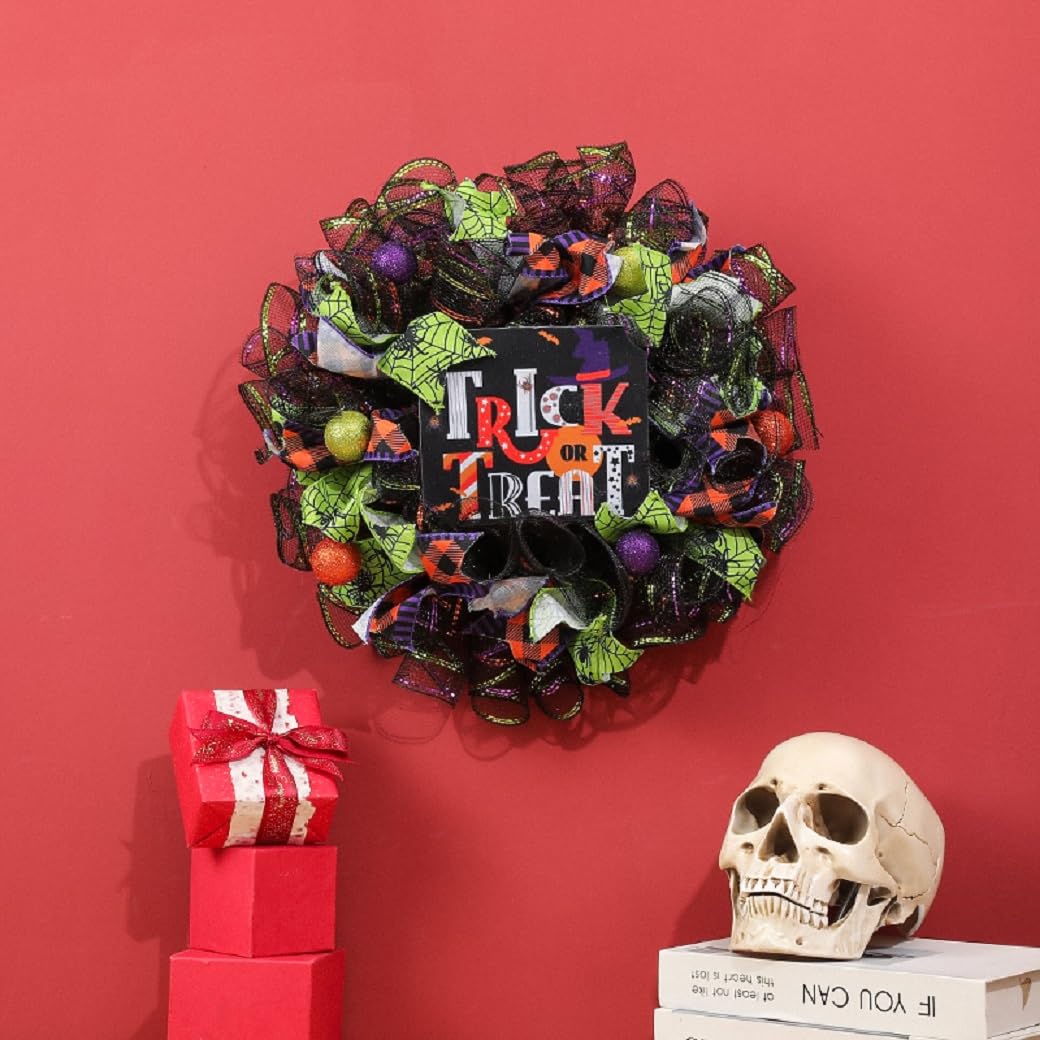 Halloween Witch Wreath Door Decor 16x16 Inches