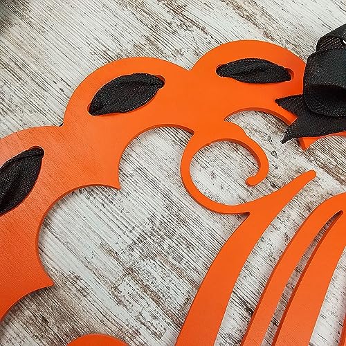 Halloween Door Hanger Wreath with Monogram