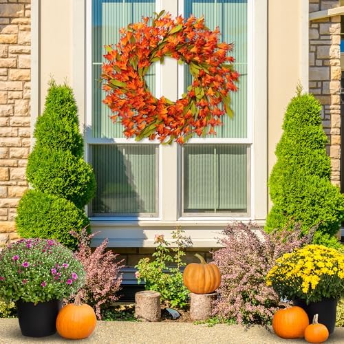 Sggvecsy Artificial Fall Wreath 22 Autumn Decor
