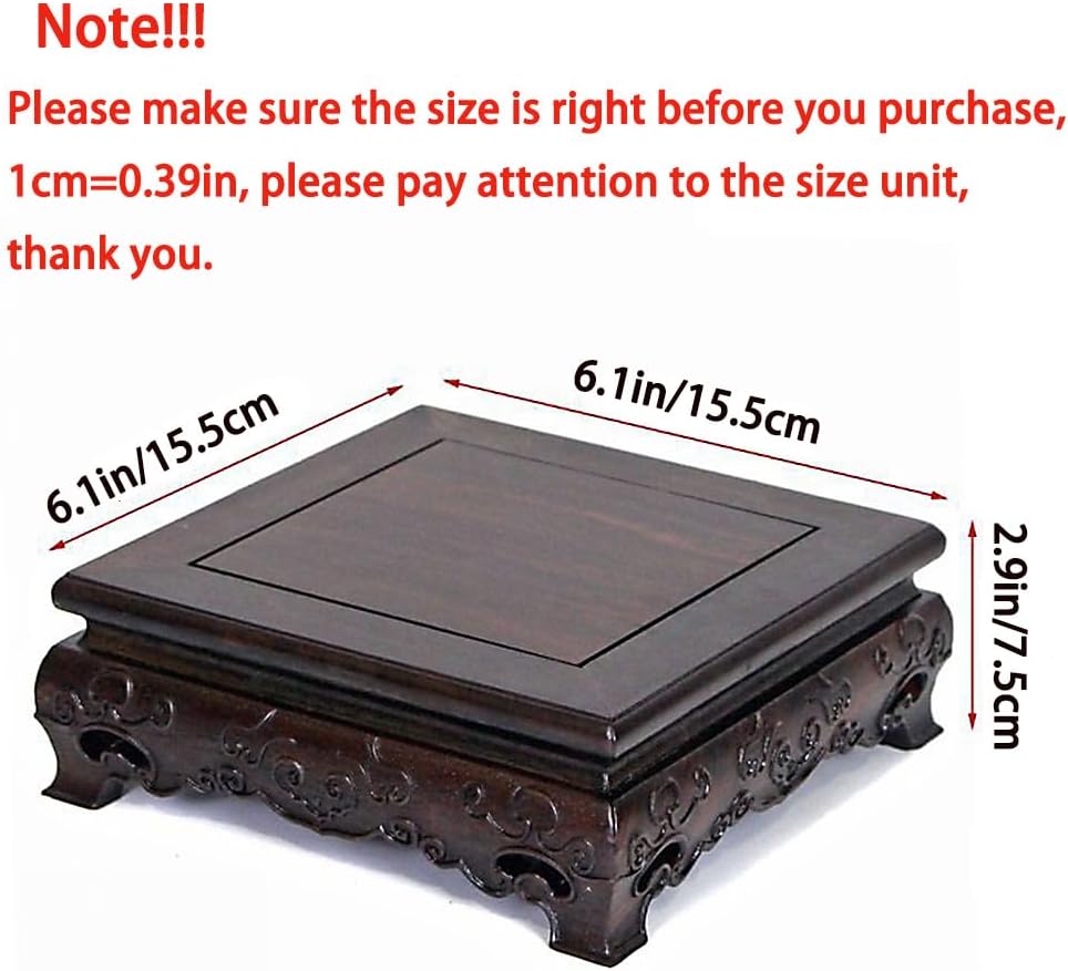 GOLDYWENDY Wooden Black Pedestal Display Stand for Statues Crafts Ornament Show Riser