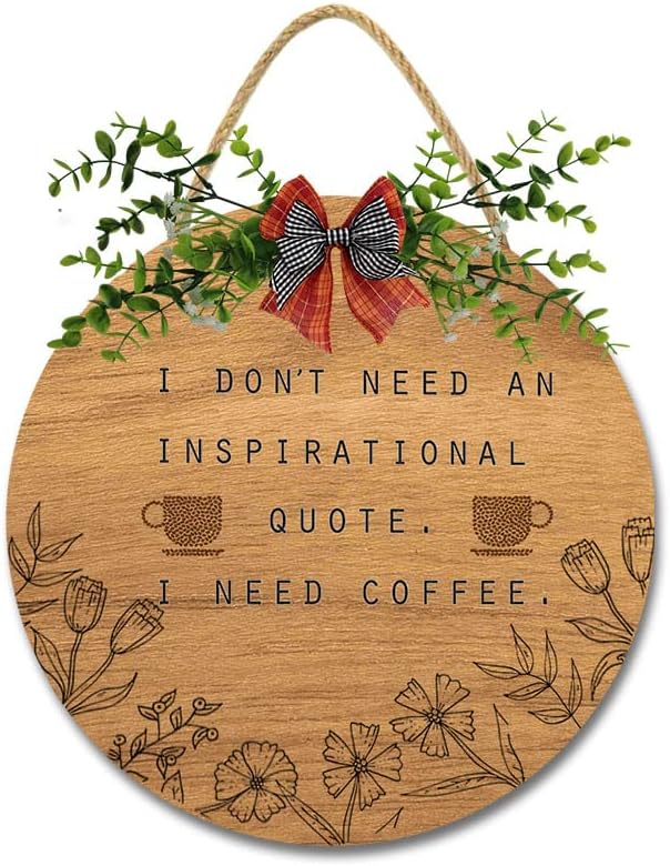 Imahoocool Coffee Christmas Wreath Front Door Decor