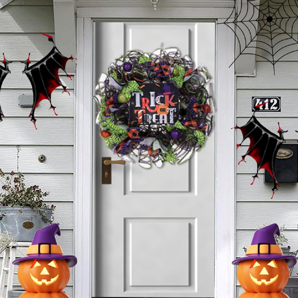 Halloween Witch Wreath Door Decor 16x16 Inches