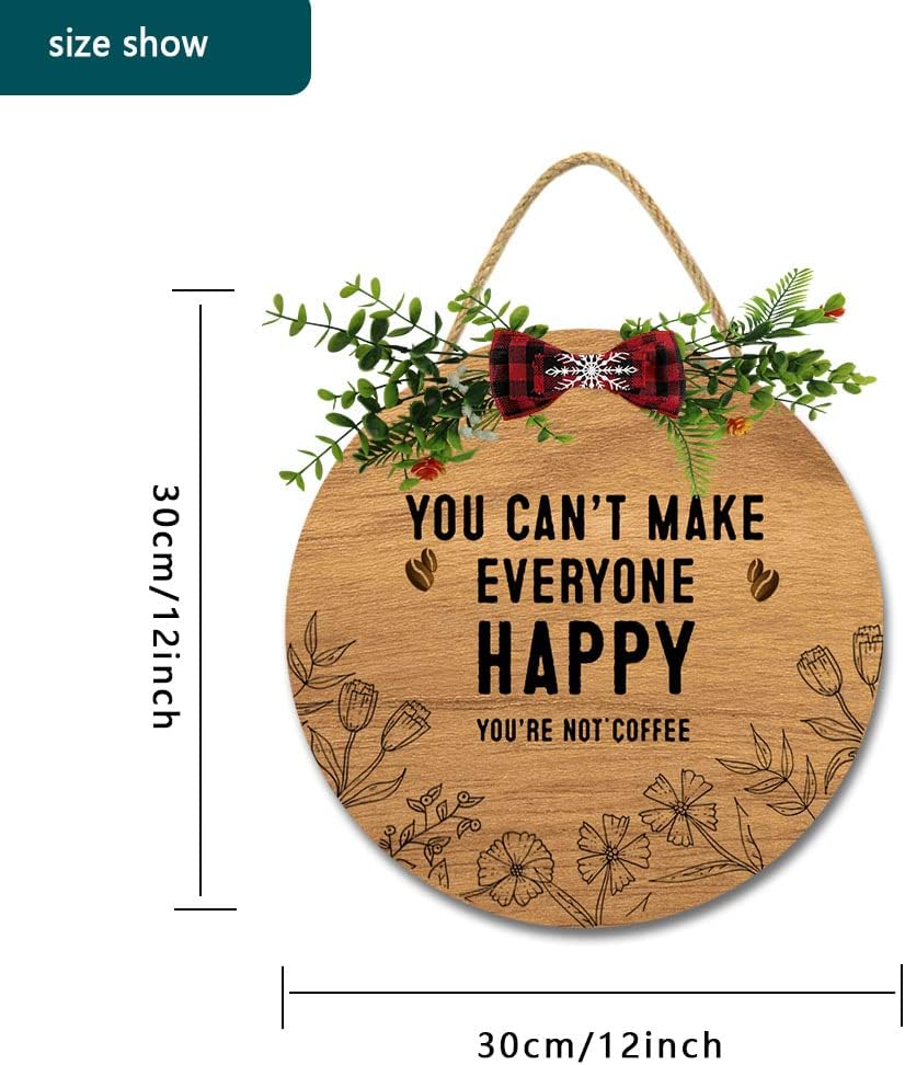 Imahoocool 12-Inch Wood Wreath for Front Door