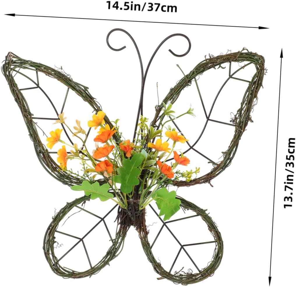 Butterfly Shaped Floral Wreath Spring Door Hanging Decoration