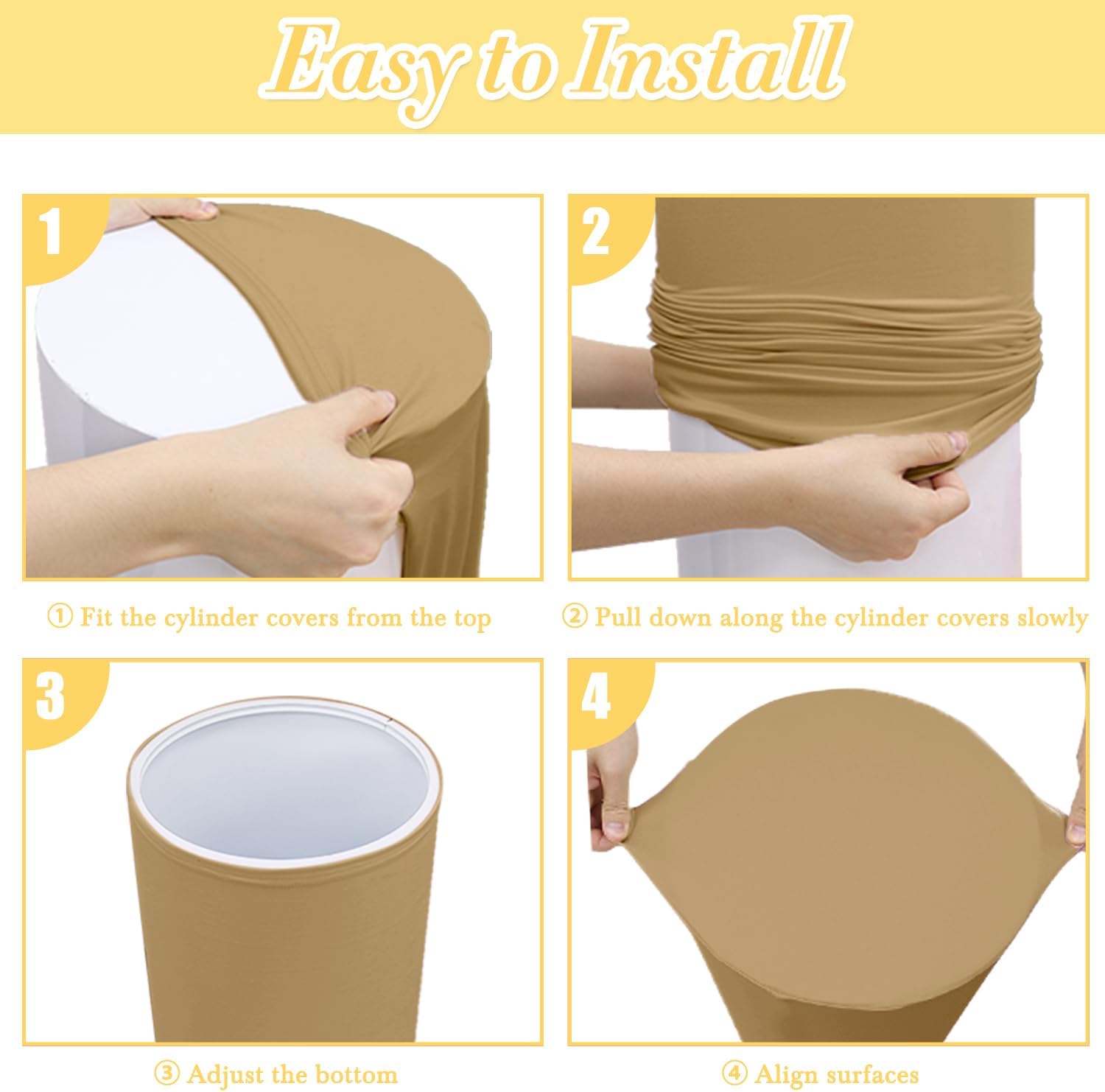 OMKSIH Cylinder Pedestal Covers Set of 3