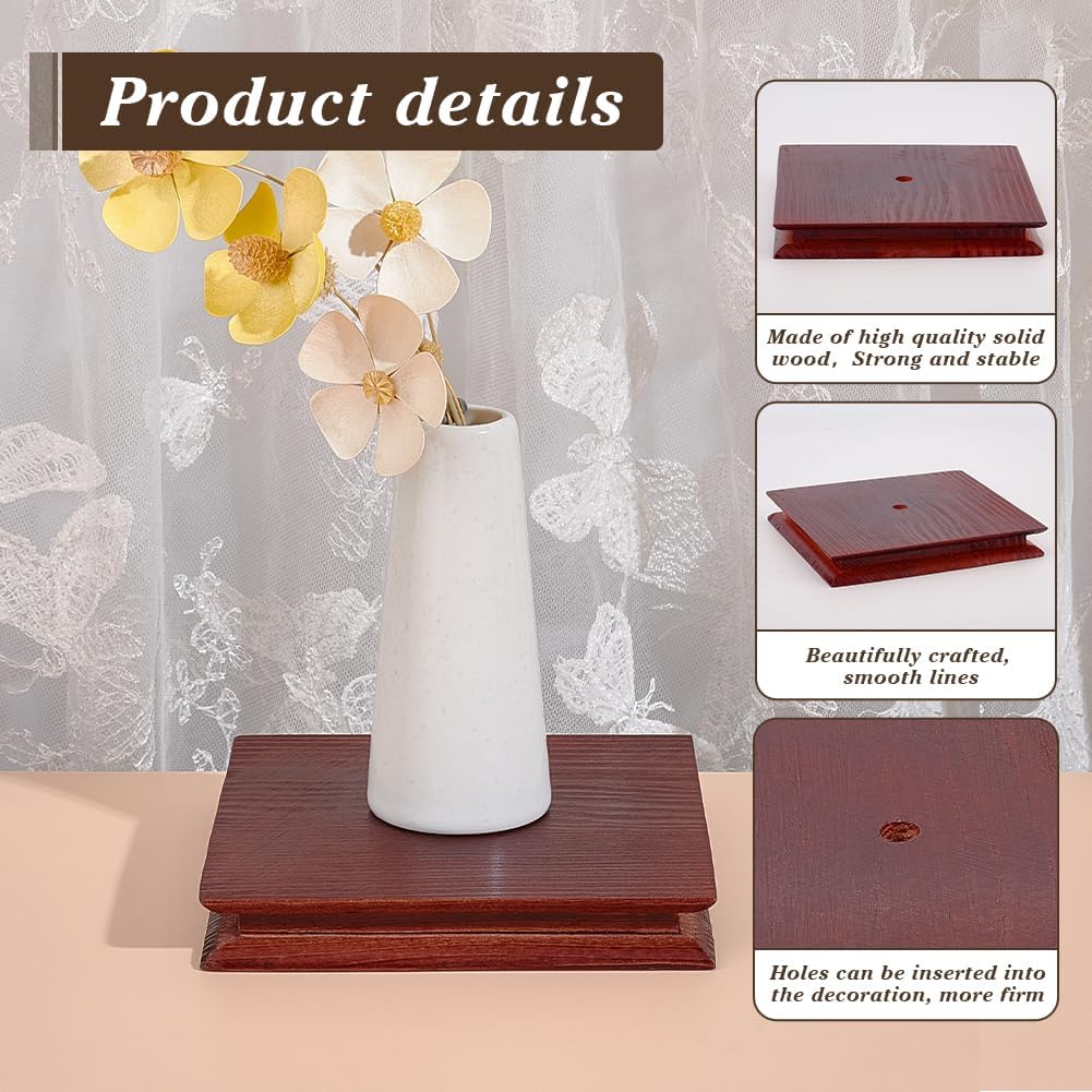 AHANDMAKER Wooden Display Pedestal Base - Brown
