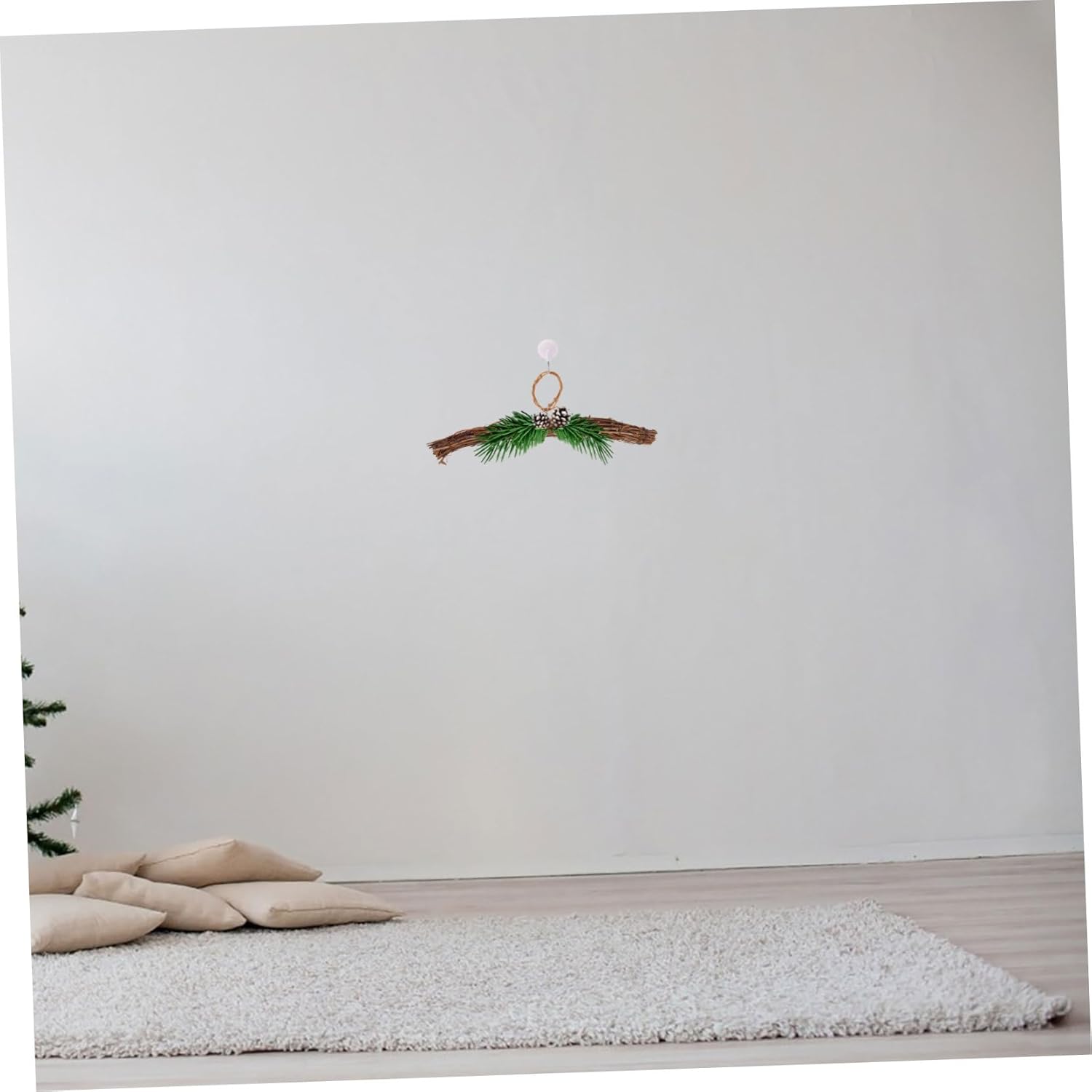 Amosfun 5pcs DIY Rattan Wreath Hanger Heart Shape Frame Front Door Garland Accessory