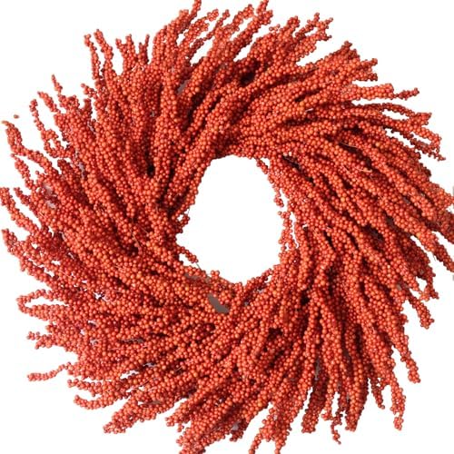 26 Inch Fall Wreath with Orange Berries for Front Door