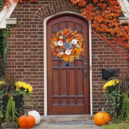 Sggvecsy 20 Inch Fall Wreath Autumn Decor 1