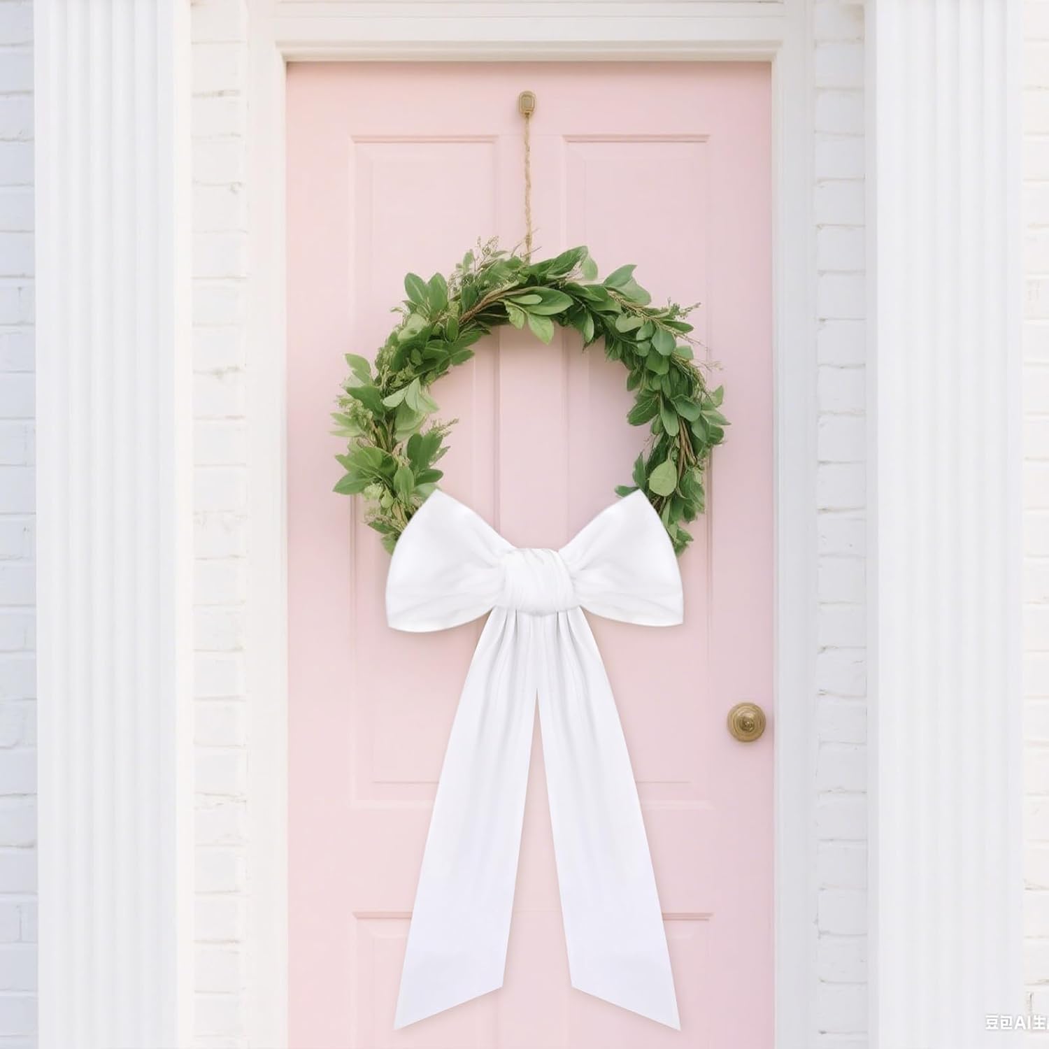 White Velvet Wreath Sashes - 2 Pcs for Wreaths and Front Door