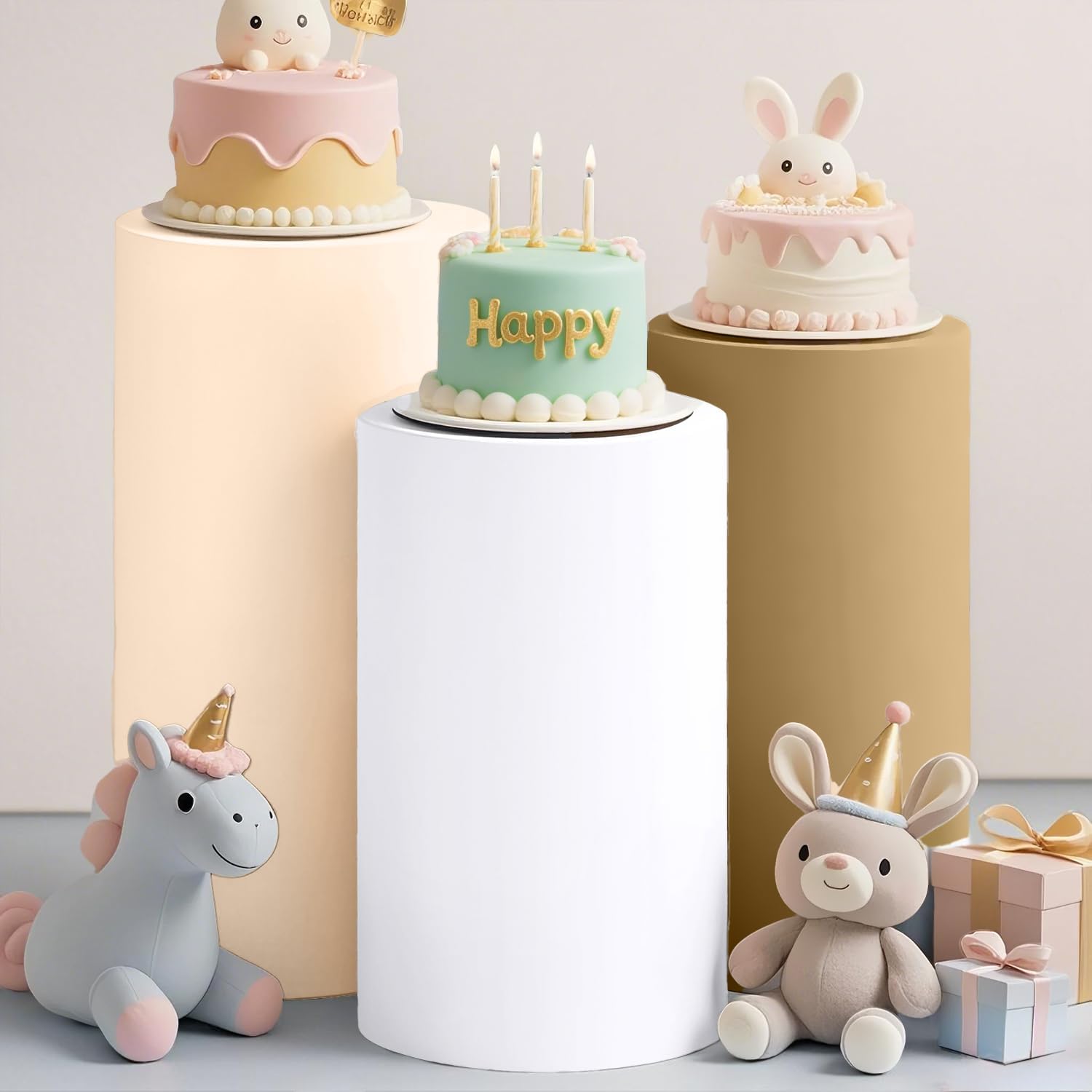 OMKSIH Cylinder Pedestal Covers Set of 3