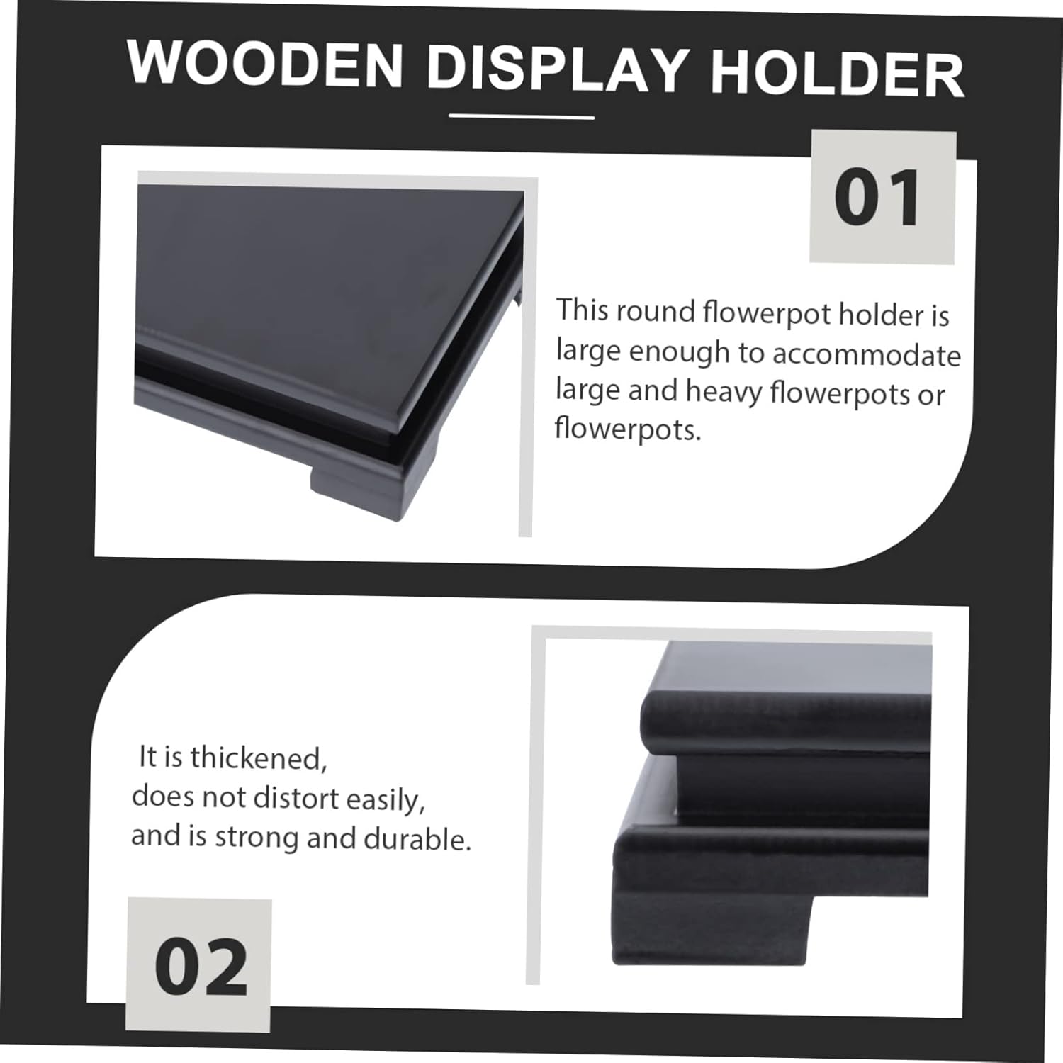 Cabilock 2 Pcs Square Wood Display Stand for Vases and Decor