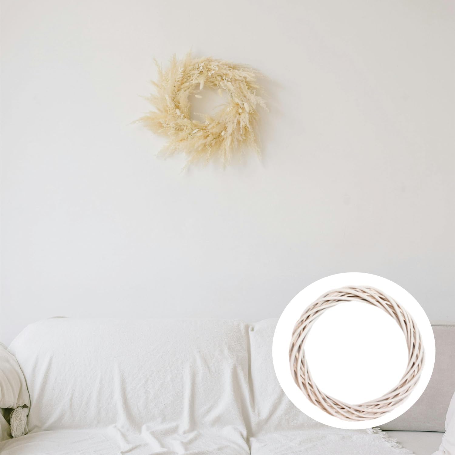 2Pcs Grapevine Wreaths DIY Willow Woven Decor for Holidays